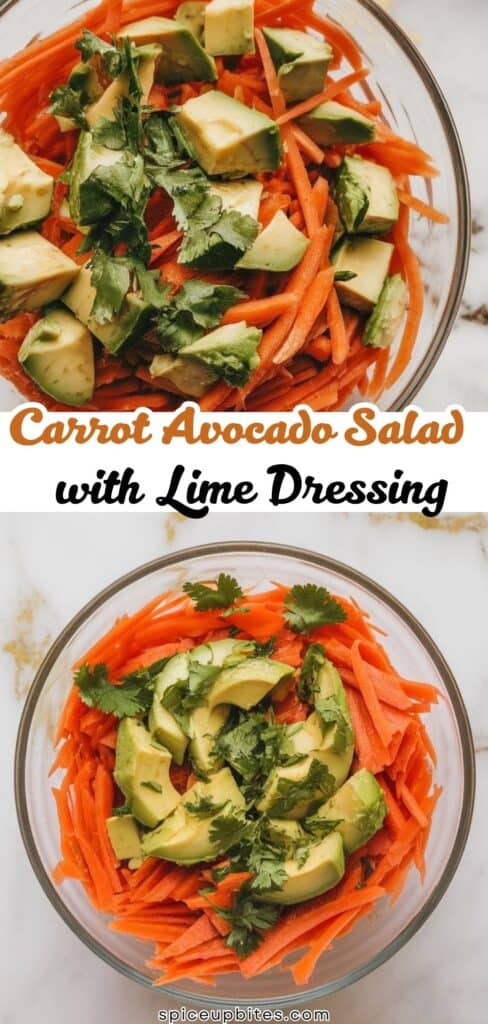 Carrot Avocado Salad with Lime Dressing