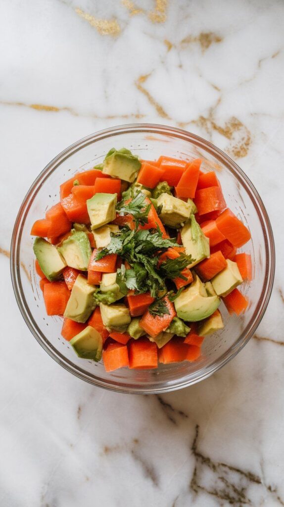 Carrot Avocado Salad with Lime Dressing
