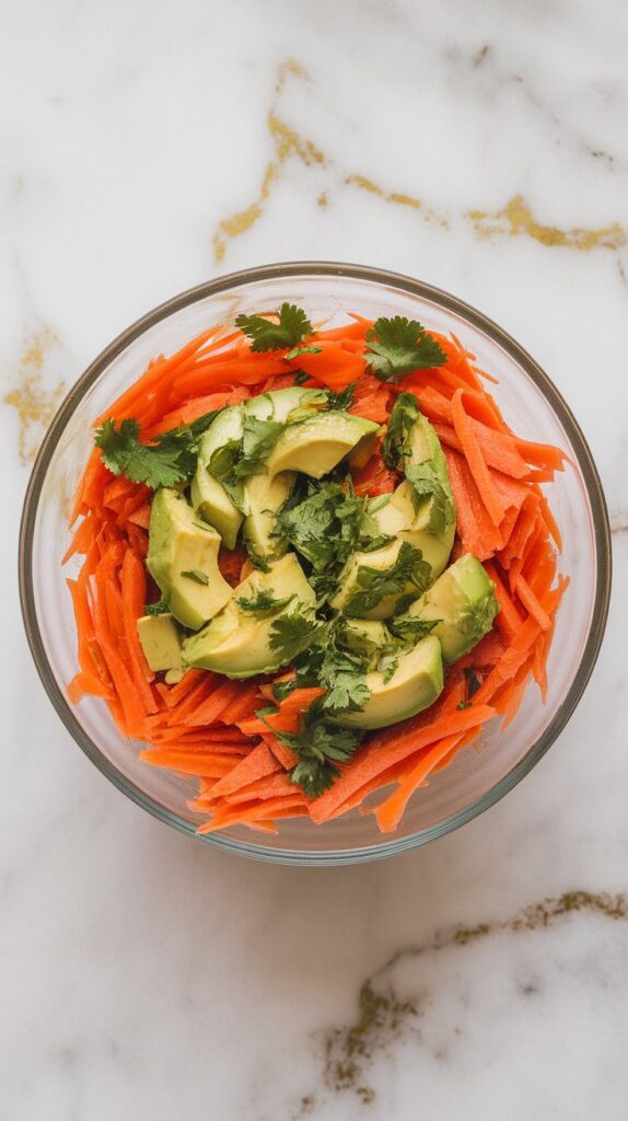 Carrot Avocado Salad with Lime Dressing
