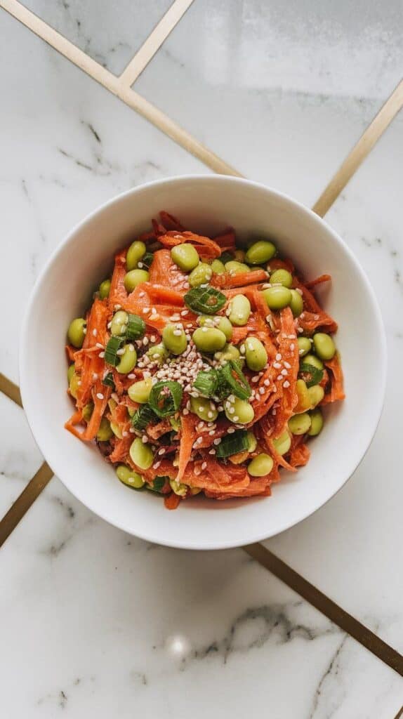 Carrot Edamame Salad with Soy Sesame Dressing