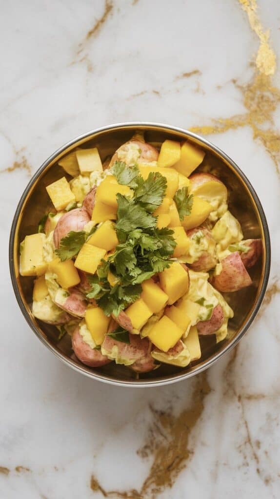 Coconut Curry Potato Salad with Mango