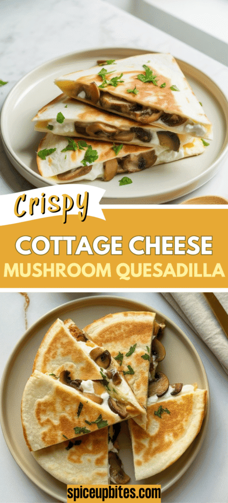 Cottage Cheese Mushroom Quesadilla