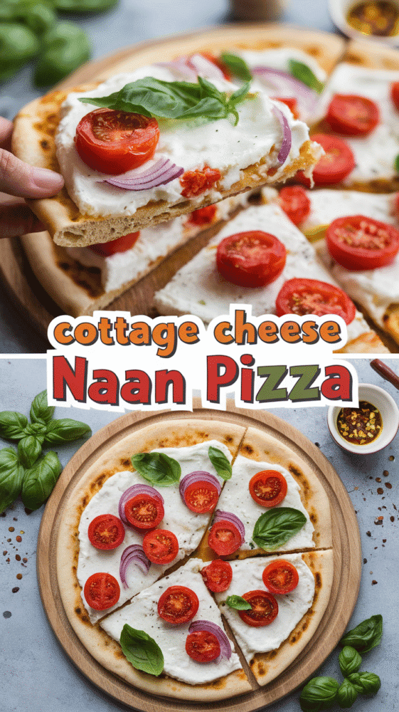 Cottage Cheese Naan Pizza