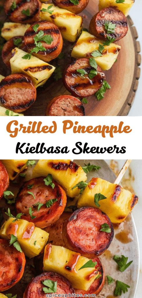 Grilled Pineapple Kielbasa Skewers