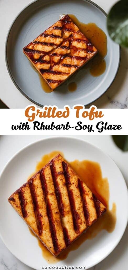 Grilled Tofu with Rhubarb-Soy Glaze