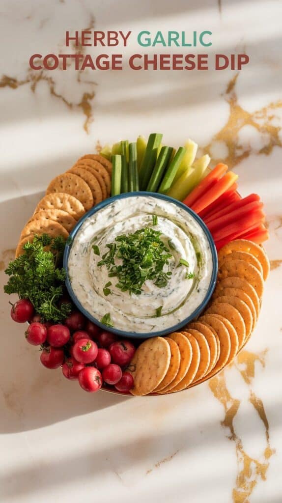 Herby Garlic Cottage Cheese Dip