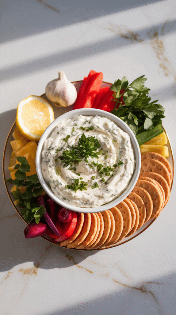 Herby Garlic Cottage Cheese Dip
