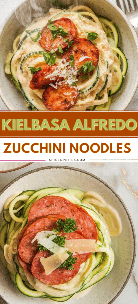 Kielbasa Alfredo Zucchini Noodles
