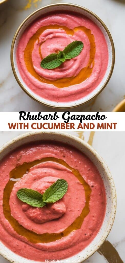 Rhubarb Gazpacho with Cucumber and Mint