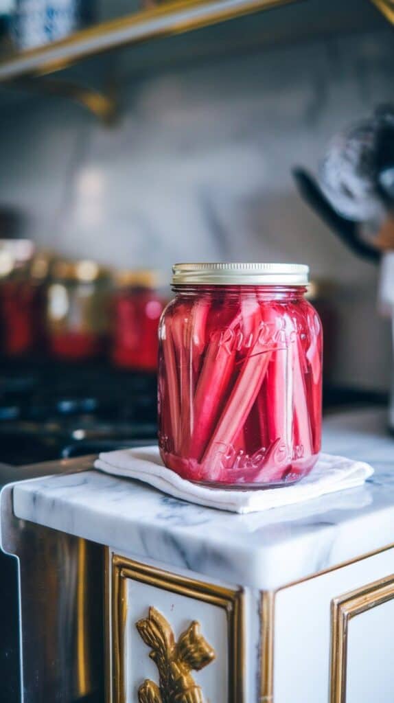 Rhubarb Pickles for Sandwiches and Boards
