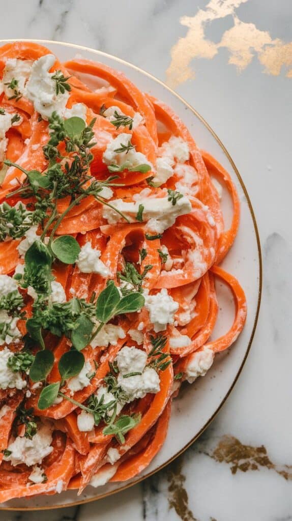 Shaved Carrot Salad with Goat Cheese