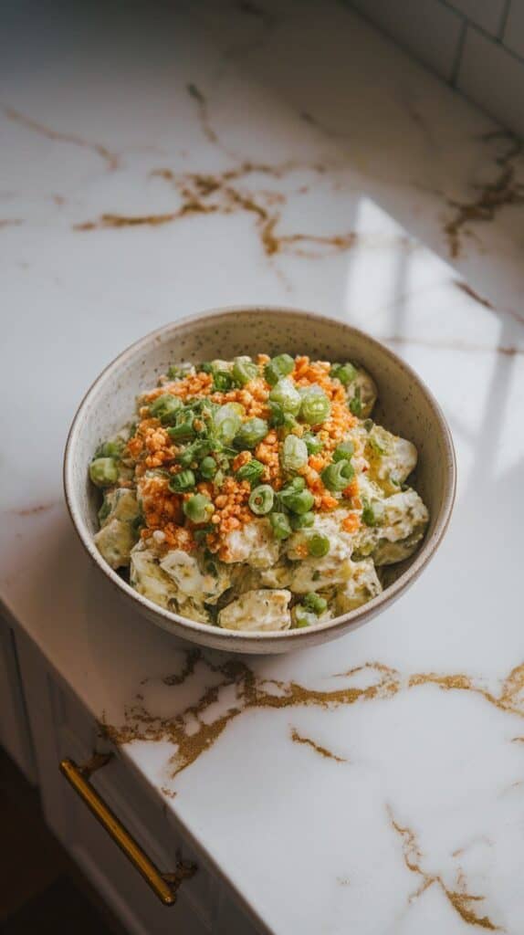 Wasabi Pea Crusted Potato Salad