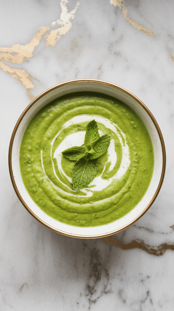 Chilled Pea and Mint Soup