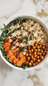 roasted carrot and chickpea salad