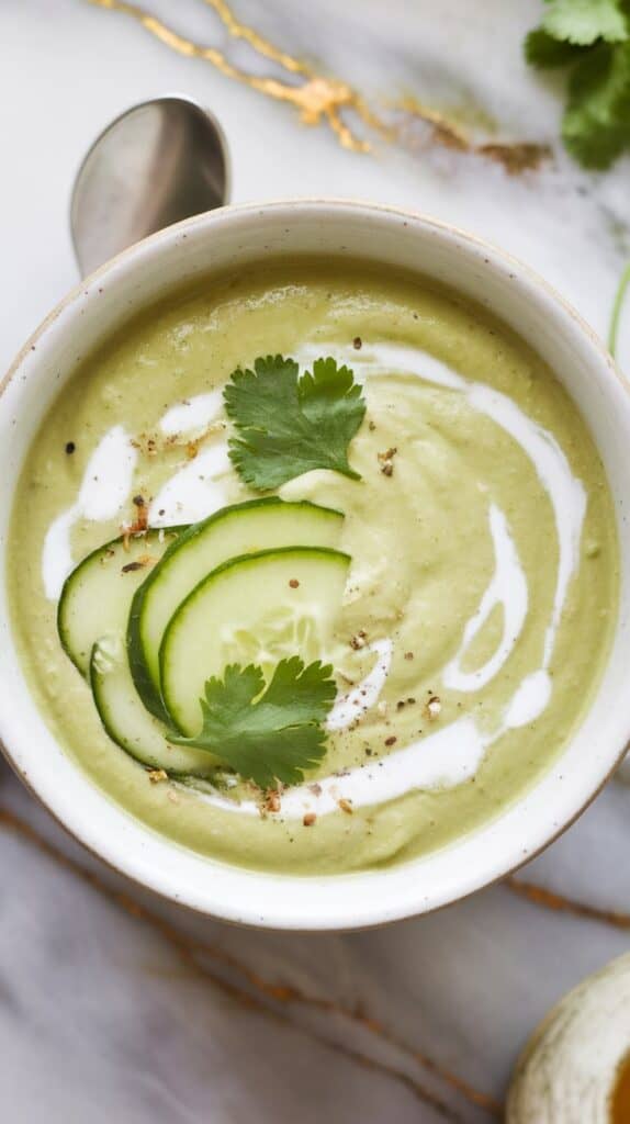Creamy Avocado Cucumber Soup