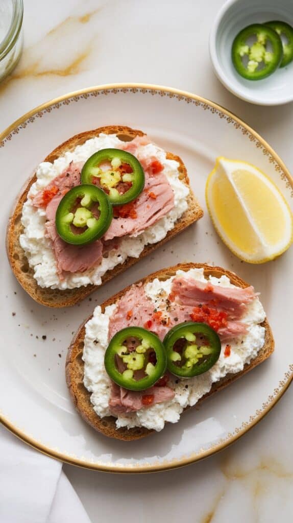 Spicy Tuna & Jalapeño Cottage Cheese Toast