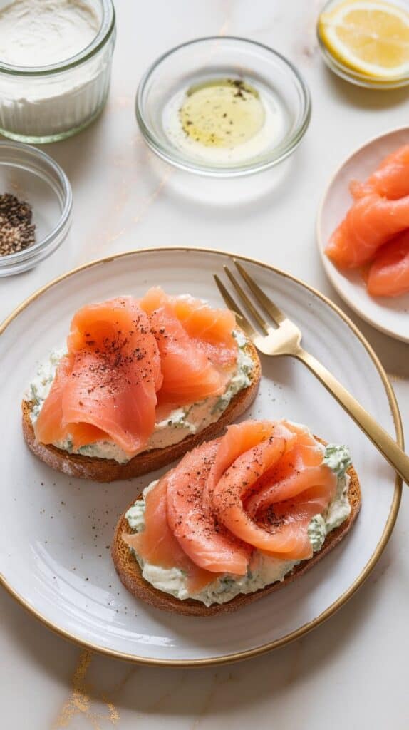 Smoked Salmon & Chive Cottage Cheese Toast