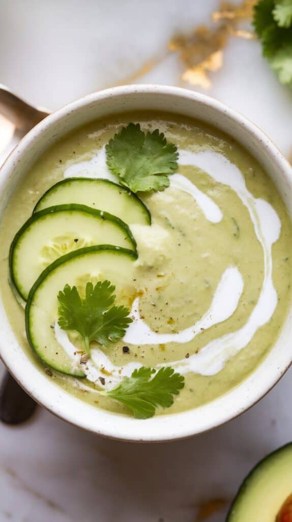 Creamy Avocado Cucumber Soup