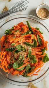 Carrot Mint Salad with Honey Lime Dressing