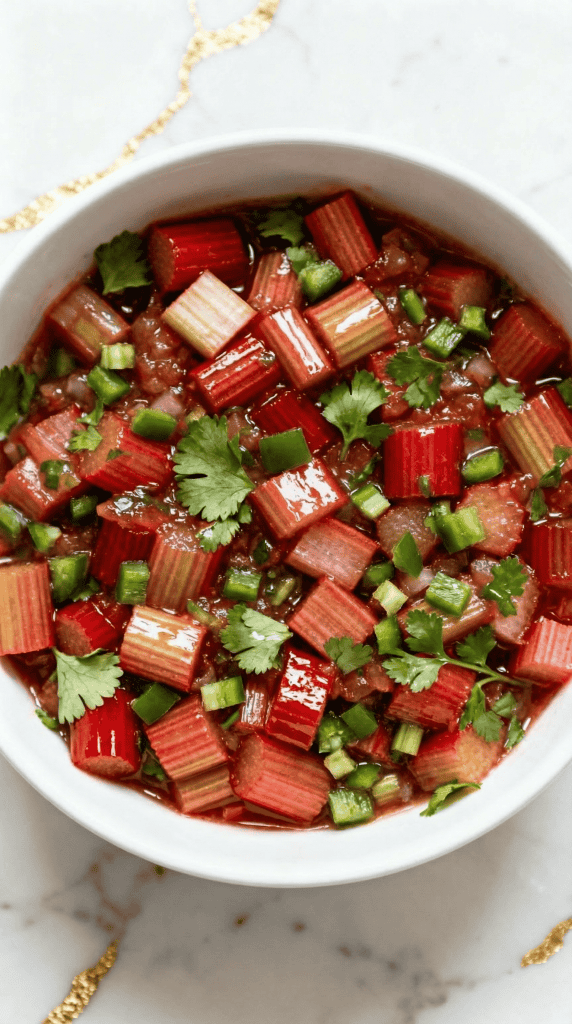 Rhubarb Salsa with Jalape&ntilde;o and Cilantro