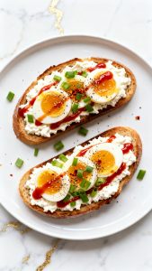 Cottage Cheese Egg & Sriracha Protein Toast