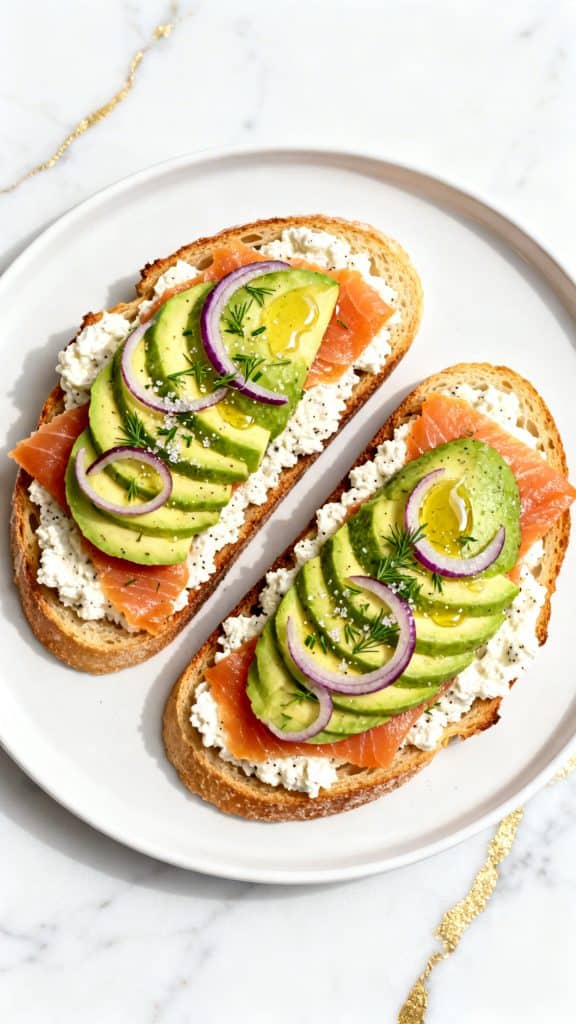 Smoked Salmon Cottage Cheese Toast with Avocado