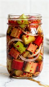Sweet & Tangy Rhubarb Pickles