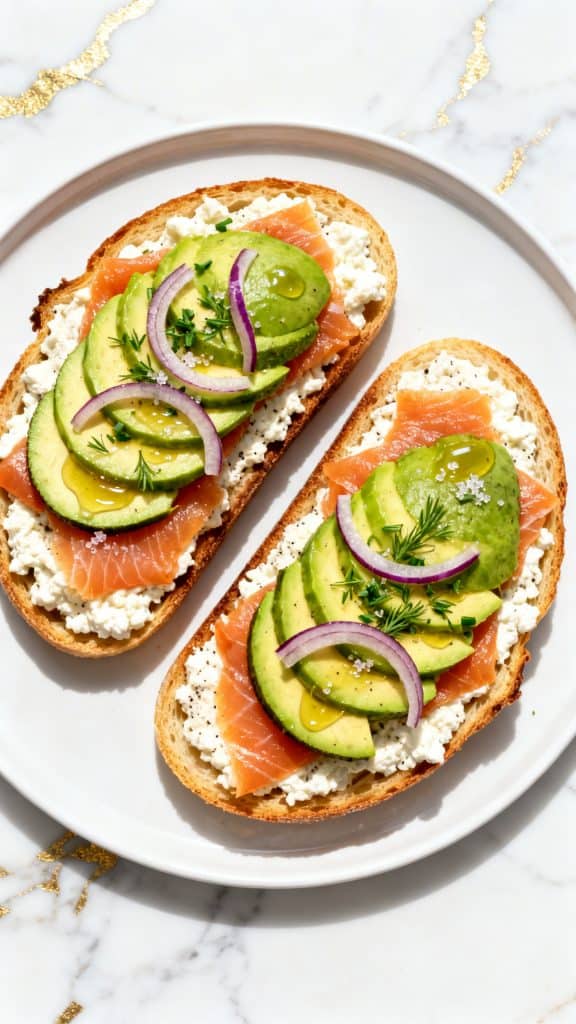 Smoked Salmon Cottage Cheese Toast with Avocado