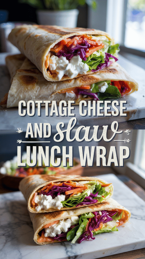 Cottage Cheese and Slaw Lunch Wrap