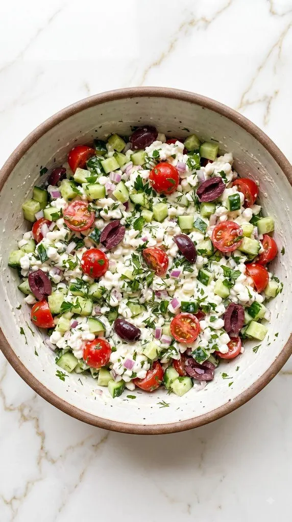 Mediterranean Whipped Cottage Cheese Salad