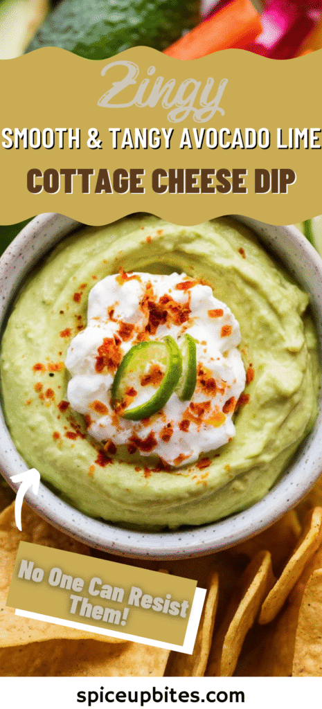 Smooth & Tangy Avocado Lime Cottage Cheese Dip