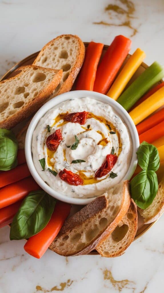 Sun-Dried Tomato Basil Cottage Cheese Dip