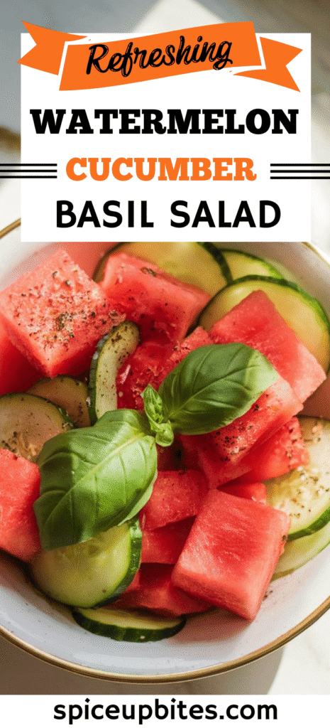 Watermelon Cucumber Basil Salad