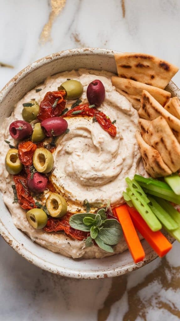 Mediterranean Olive Herb Cottage Cheese Dip