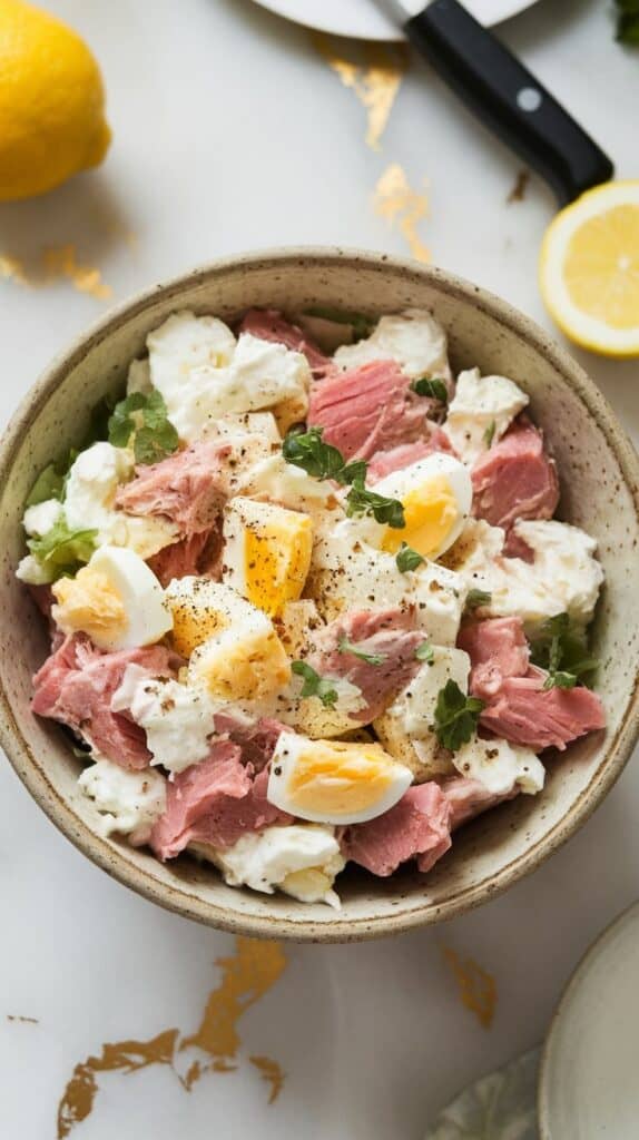 Tuna Egg Cottage Cheese Salad