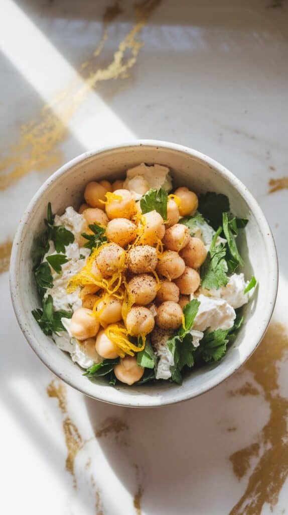 Chickpea and Cottage Cheese Salad