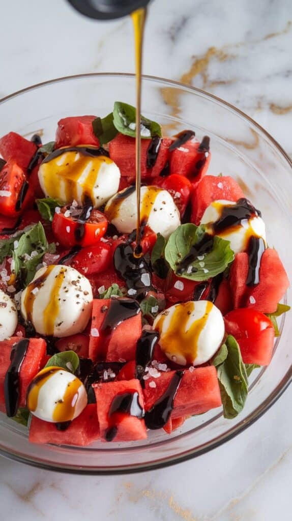 Watermelon Tomato Mozzarella Salad