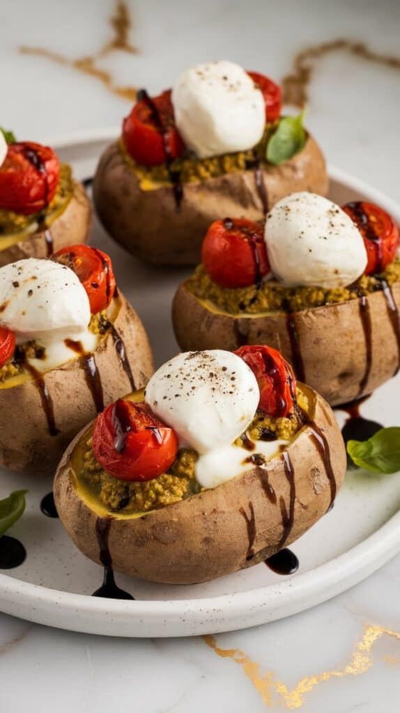 Pesto Caprese Baked Potato