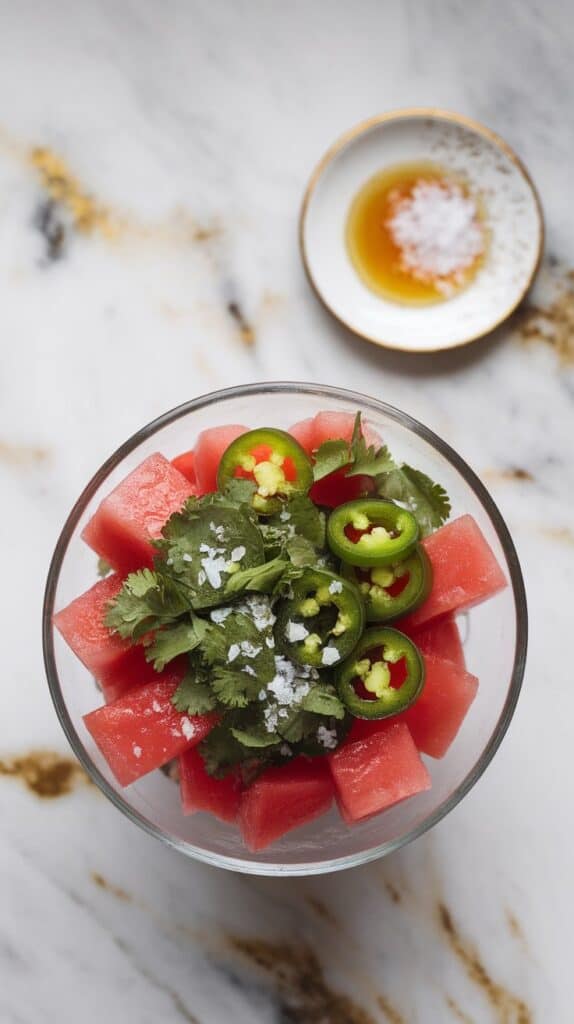 Spicy Watermelon Jalapeño Salad