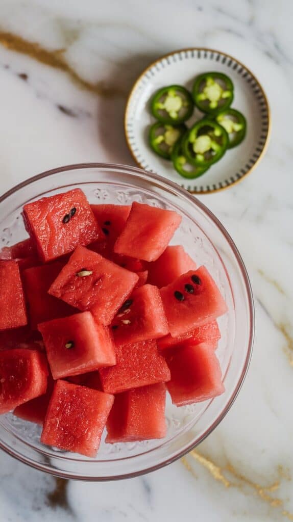 Spicy Watermelon Jalapeño Salad