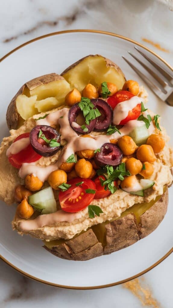 Mediterranean Chickpea Baked Potato