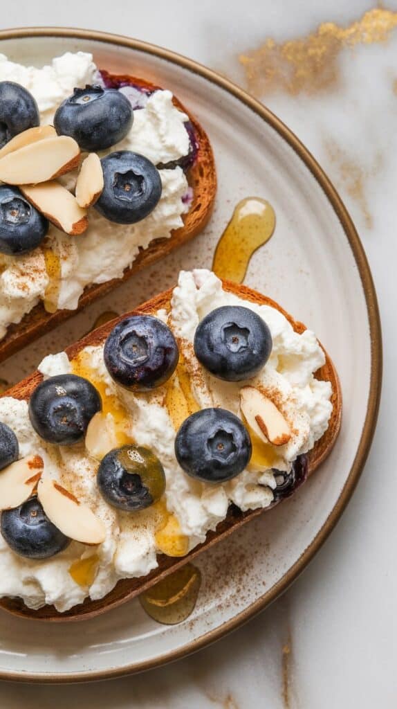 Blueberry Almond Cottage Cheese Toast