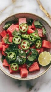 Spicy Watermelon Jalapeño Salad