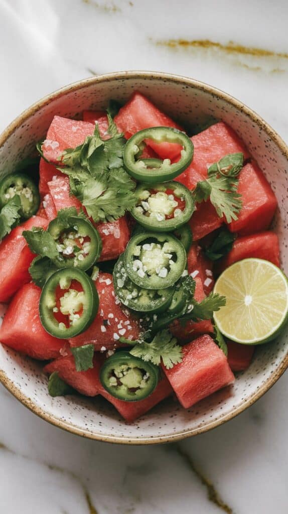 Spicy Watermelon Jalapeño Salad