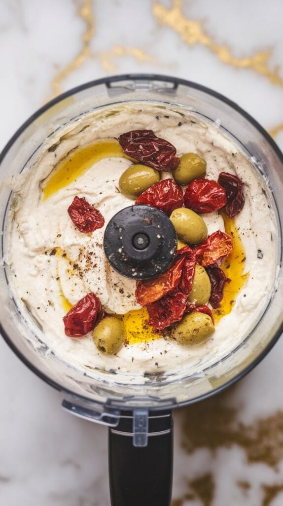 Mediterranean Olive Herb Cottage Cheese Dip
