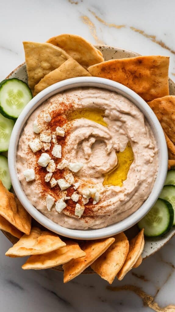 Roasted Red Pepper Feta Cottage Cheese Dip