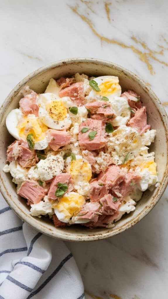 Tuna Egg Cottage Cheese Salad