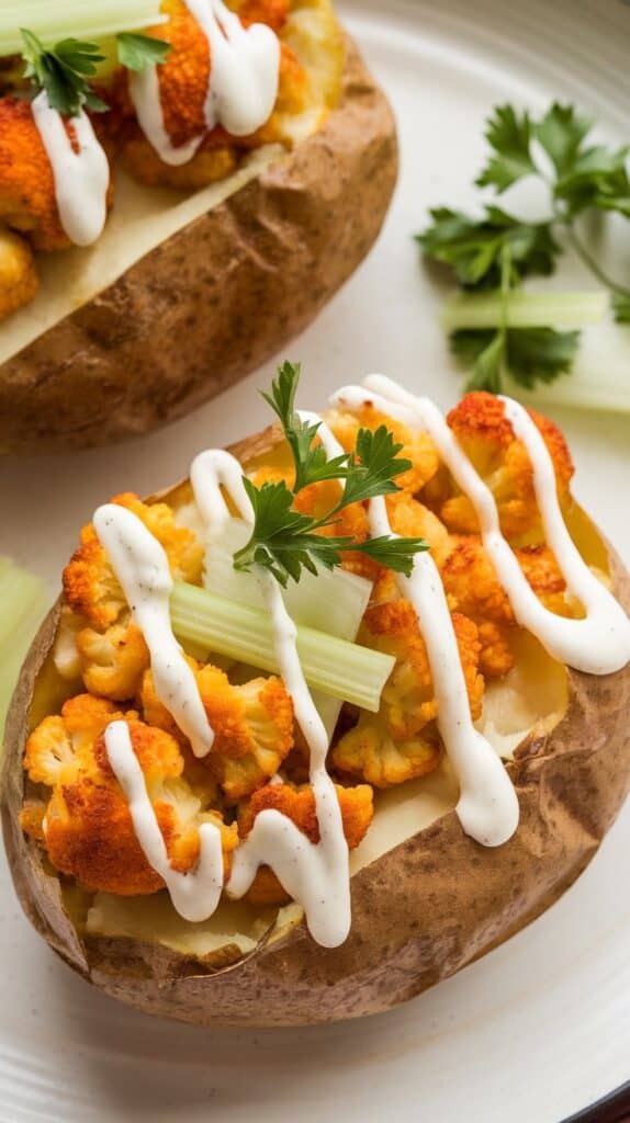 Buffalo Cauliflower Baked Potato