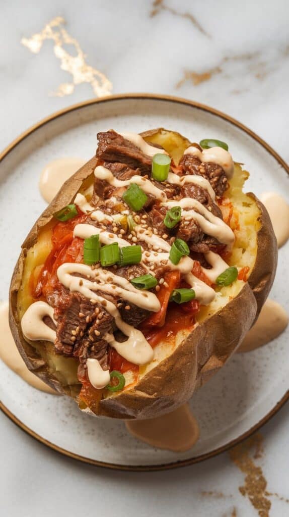 Korean BBQ Baked Potatoes
