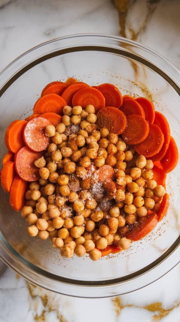 Roasted Carrot & Chickpea Cottage Cheese Salad